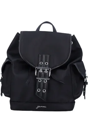 Ganni Femme, Sacs, Noir, Taille: ONE Size Sac à Main Noir Petit Sac à Dos Élégant