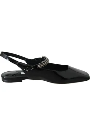 Jimmy Choo Femme, Chaussures, Noir, Taille: 36 EU Élégantes Chaussures Plates en Vernis Noir