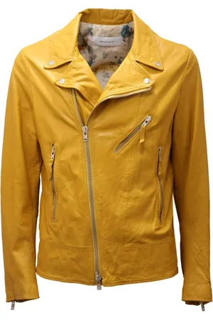 BULLY Homme, Vestes, Jaune, Taille: M Veste en Cuir Jaune Modèle 5031