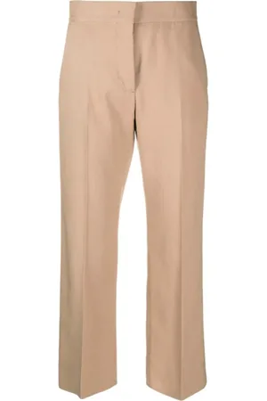 Msgm Femme, Pantalons, , Taille: 40 FR Pantalon à œillets zippé sable coupe droite