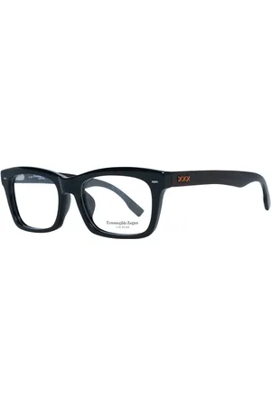 Ermenegildo Zegna Homme, Accessoires, Noir, Taille: ONE Size Montures Optiques Noires Homme Style Trapèze