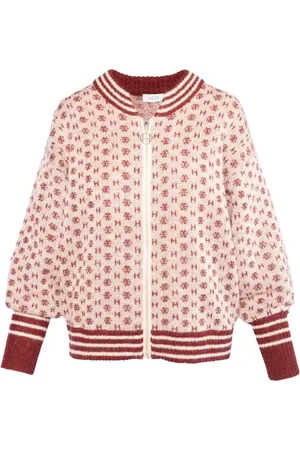 Hest Hést, Femme, Pulls, Rouge, Taille: 42 FR Logo Short Cardigan - Rose Smoke