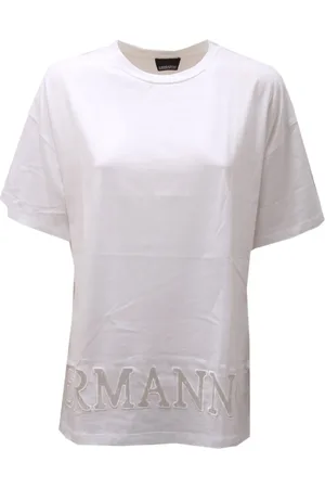 ERMANNO SCERVINO Femme, Tops, Blanc, Taille: 38 FR T-shirt en Coton Blanc Fabriqué en Italie