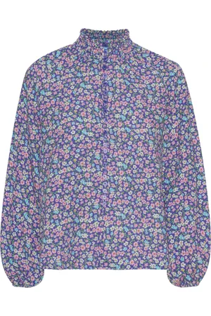 American Dreams Femme, Blouses et Chemises, Multicolore, Taille: 36 FR Chemise en Coton Lilas à Petites Fleurs Multicolores