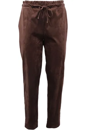 D.EXTERIOR Femme, Pantalons, Brun, Taille: 40 FR Pantalon de jogging en éco-suède