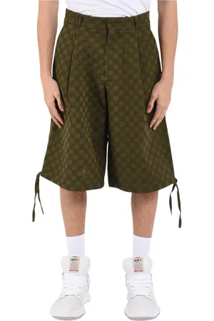 BONSAI Homme, Shorts, Vert, Taille: M Short Bermuda à jambes larges avec cordon de serrage