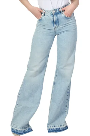 GAËLLE Femme, Jeans, Bleu, Taille: W29 Jean Palazzo Bleu avec Bouton et Fermeture Éclair