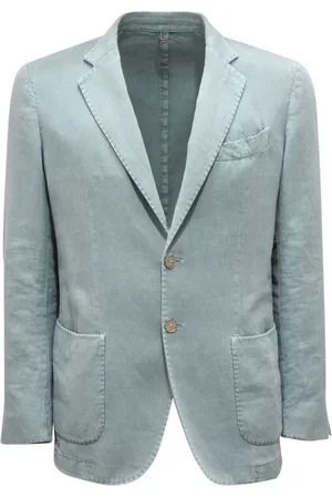 Biagio Santaniello Homme, Vestes, Bleu, Taille: M Veste coton/ramie Gl720Mf-Btp