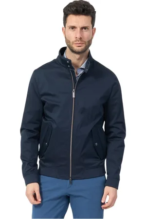Bugatti Homme, Vestes, Bleu, Taille: L Manteau bleu à col haut avec fermeture éclair complète