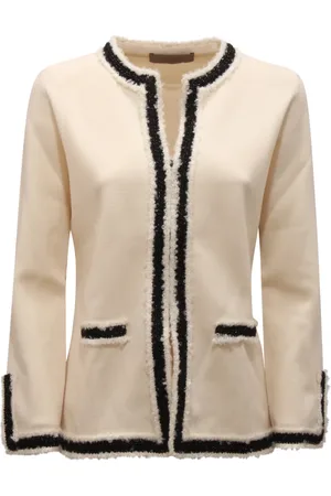 D.EXTERIOR Femme, Vestes, Blanc, Taille: 42 FR Veste Slim en Laine Fabriquée en Italie
