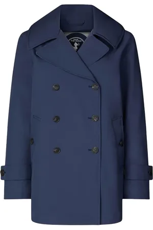 save the duck Femme, Manteaux, Bleu, Taille: 40 FR Trench bleu avec style anglais