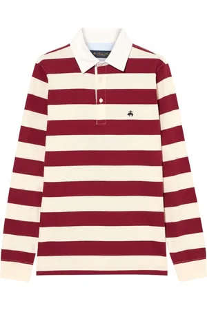 Brooks Brothers Homme, Tops, Rouge, Taille: M Polo de rugby à rayures en jersey