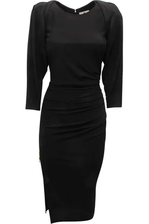 Elisabetta Franchi Femme, Robes, Noir, Taille: 36 FR Robe en Jersey avec Col Bateau et Manches 3/4