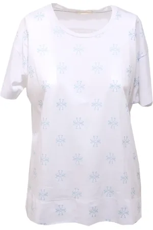 Jacob Cohen Femme, Tops, Blanc, Taille: 38 FR Chemise en Coton Imprimé Blanc Bleu