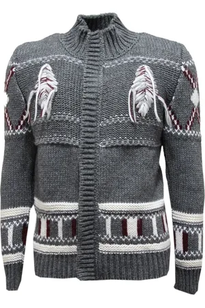 D.A. Daniele Alessandrini Homme, Pulls, Gris, Taille: M Pull en Tricot Italien