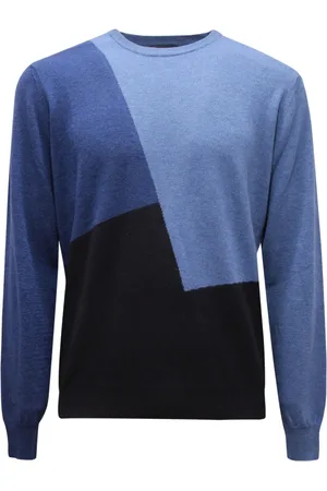 FERRANTE Homme, Pulls, Bleu, Taille: S Pull en laine Made in Italy