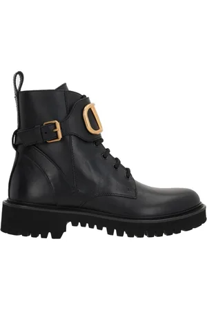 VALENTINO GARAVANI Femme, Chaussures, Noir, Taille: 35 EU Bottines Noires Style Vlogo