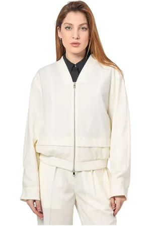 HUGO BOSS Femme, Vestes, Blanc, Taille: 38 FR Veste Blanche en Laine Superposée