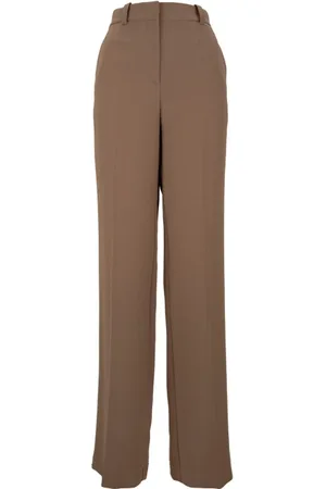 Elisabetta Franchi Femme, Pantalons, Brun, Taille: 38 FR Pantalon Femme avec Fermeture Éclair, Crochet, Bouton