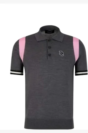 Dsquared2 Homme, Tops, Gris, Taille: M Polo en Laine avec Patch Logo