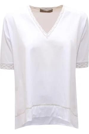 D.EXTERIOR Femme, Tops, Blanc, Taille: 40 FR T-shirt en jersey Lurex Made in Italy