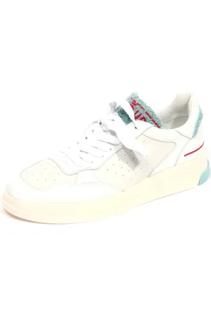 Ghoud Femme, Chaussures, Blanc, Taille: 40 EU Baskets Basse en Cuir Blanc/Ciel