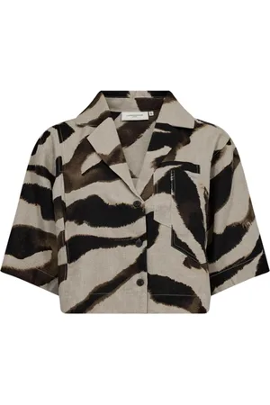 Copenhagen Muse Femme, Blouses et Chemises, , Taille: 44 FR Chemisier Natuli Manches Courtes Lin