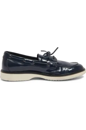 Hogan Homme, Chaussures, Bleu, Taille: 43 EU Effet vintage mocassin bateau
