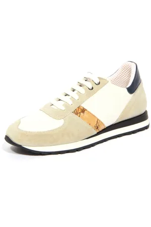 ALVIERO MARTINI 1A CLASSE Homme, Chaussures, Blanc, Taille: 40 EU Chaussures à Effet Vintage en Blanc/Beige/Bleu