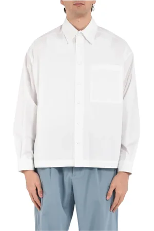 BONSAI Homme, Chemises, Blanc, Taille: M Chemise en Coton Cropped