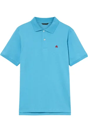 Brooks Brothers Homme, Tops, Bleu, Taille: S Polo en Piqué de Coton