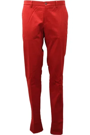 Etro Homme, Pantalons, Rouge, Taille: S Pantalon Slim Fit en Coton Foncé