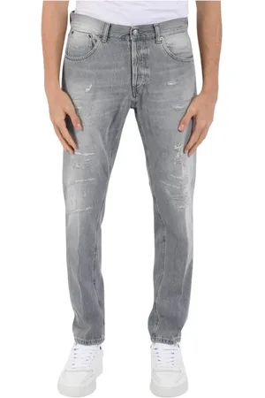 Dondup Homme, Jeans, Gris, Taille: W34 Jeans Slim Fit Usés et Détruits