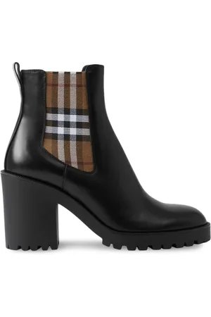 Burberry Femme, Chaussures, Noir, Taille: 41 EU Bottines à Panneau à Carreaux