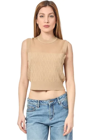 Armani Exchange Femme, Tops, Brun, Taille: 36 FR Marron T-shirts et Polos Sans Manches