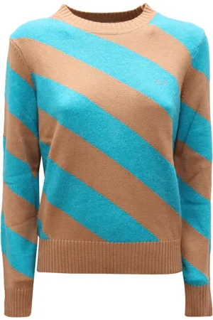 sun68 Femme, Pulls, Multicolore, Taille: 40 FR Pull en laine beige K43250