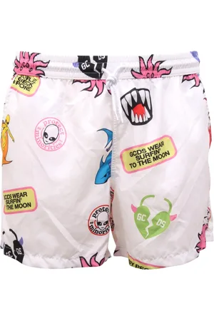 GCDS Homme, Maillots de bain, Blanc, Taille: L Costume de plage fabriqué en Italie