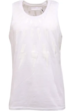 Neil Barrett Homme, Tops, Blanc, Taille: L Débardeur Slim Sans Manches Long