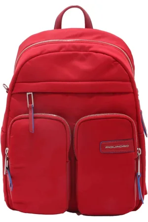 Piquadro Femme, Sacs, Rouge, Taille: ONE Size Sac en nylon de style urbain avec détails en cuir