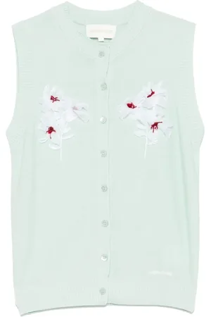 Shushu/Tong Femme, Pulls, Vert, Taille: 36 FR Pull sans Manches Col Rond Vert Clair