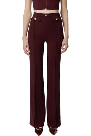 Elisabetta Franchi Femme, Pantalons, Brun, Taille: 36 FR Pantalon Large