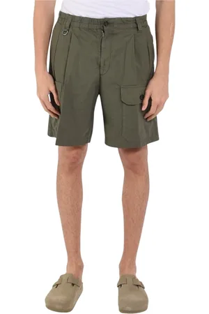 Paolo Pecora Homme, Shorts, Vert, Taille: XL Shorts Bermuda en coton avec taille élastique