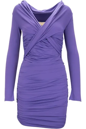 ANIYE BY Femme, Robes, Violet, Taille: 40 FR Robe courte à col en V avec jupe froncée