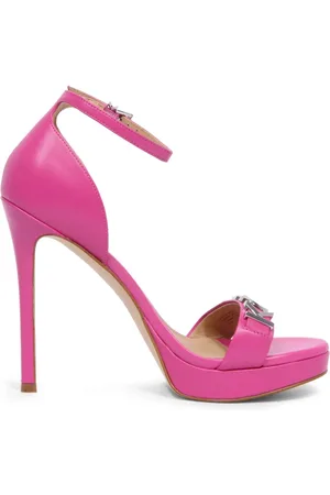 Michael Kors Femme, Chaussures, Rose, Taille: 38 1/2 EU Sandale Jordyn Plateforme avec Lettres