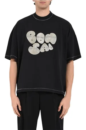 BONSAI Homme, Tops, Noir, Taille: M T-shirt en coton avec logo imprimé