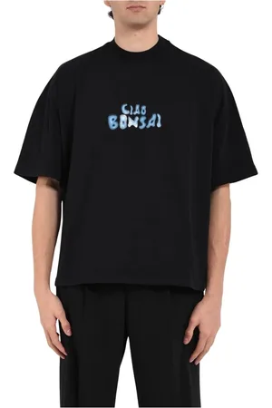 BONSAI Homme, Tops, Noir, Taille: XL T-shirt en coton avec logo brodé