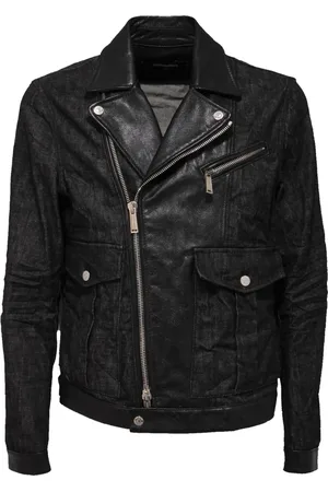Dsquared2 Homme, Vestes, Noir, Taille: L Veste en cuir avec style jeans