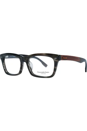 Ermenegildo Zegna Unisex, Accessoires, Multicolore, Taille: ONE Size Monture Optique Homme Grise Style Rectangle
