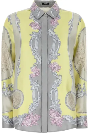 VERSACE Femme, Blouses et Chemises, Multicolore, Taille: 36 FR Chemise en twill imprimé pour homme