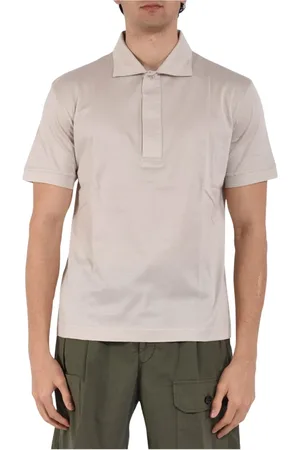 Paolo Pecora Homme, Tops, , Taille: XL Polo en coton avec col boutonné